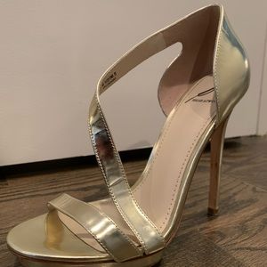 Brian Atwood Gold strapped heels